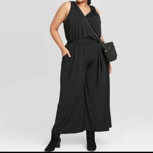 a. new. day. Elegant black wide leg sleeveless romper - XXL - plus